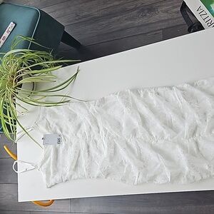 Beaitiful White Cottage Core Rouched Midi Dress